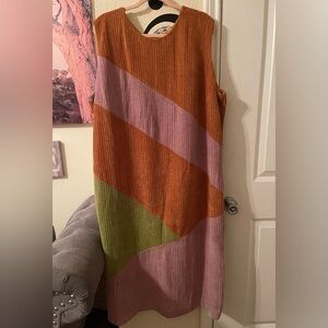 Hutch Plus Size Women’s sleeveless orange, pink, green dress size 4X NEW